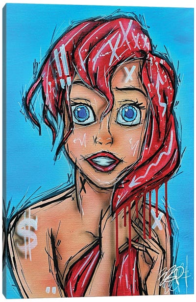 Red Head Canvas Art Print - Ariel