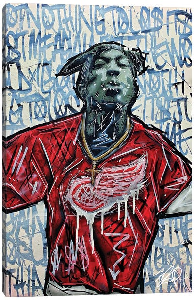 Red Wings Canvas Art Print - Tupac Shakur