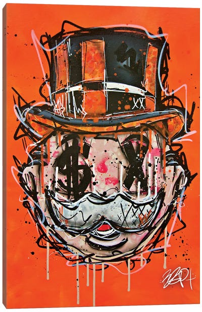 Rich Uncle Orange Canvas Art Print - Brian Garcia