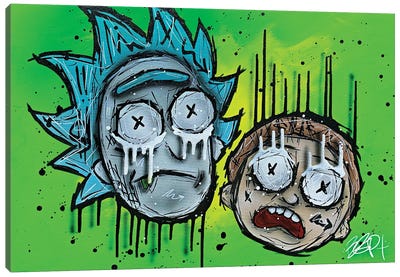 Rick Morty Canvas Art Print - Animated & Comic Strip Character Art