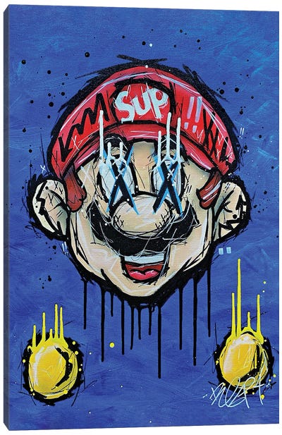 Supper Mario Canvas Art Print - Mario