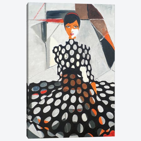 Woman In Polka Dot Dress Canvas Print #BGD26} by Svetlana Bagdasaryan Canvas Print