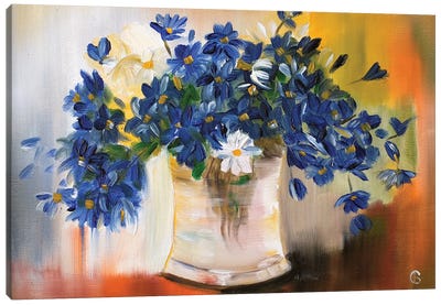 Blue Flowers Canvas Art Print - Svetlana Bagdasaryan
