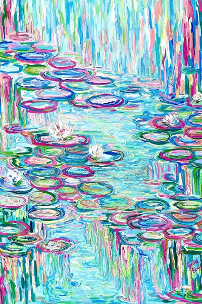 Water Lilies: Rain On The Lake by Julia Borg