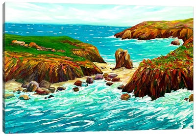 Summer Waves Canvas Art Print - Coastal Sand Dune Art