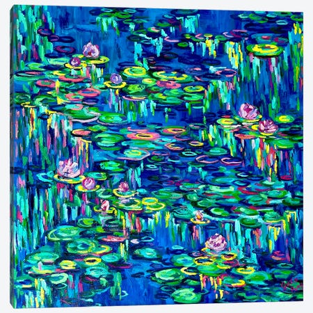 Water Lily Raindrops Canvas Print #BGJ45} by Julia Borg Canvas Art Print