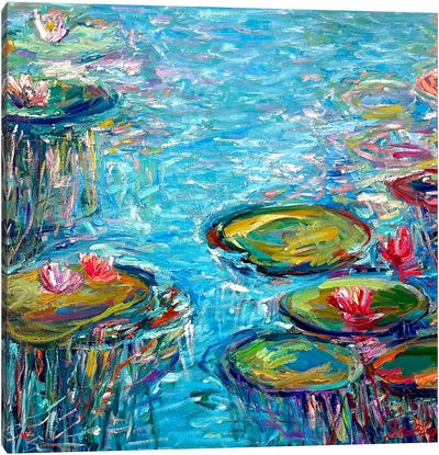 Dancing Reflections - Body And Soul Canvas Art Print - Pond Art