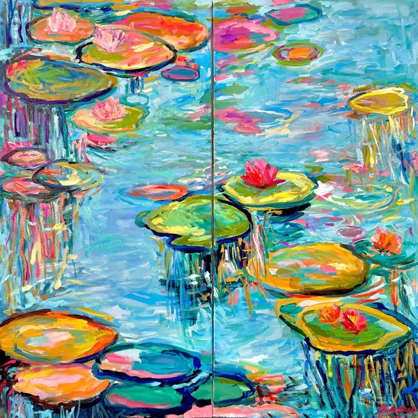 Water Lilies: Dancing Reflections - Flow by Julia Borg