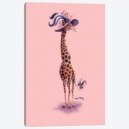 Giraffe in Fancy Hat Canvas Print #BGM18} by Brigid Malloy Canvas Wall Art