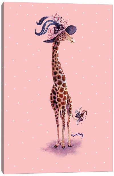 Giraffe in Fancy Hat Canvas Art Print - Brigid Malloy