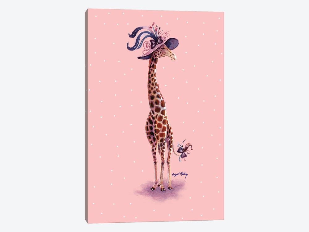 Giraffe in Fancy Hat by Brigid Malloy 1-piece Canvas Artwork