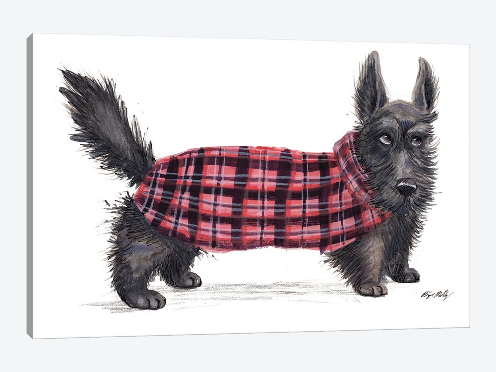 Scottie Dog In Red Sweater Vest by Brigid Malloy 1-piece Art Print