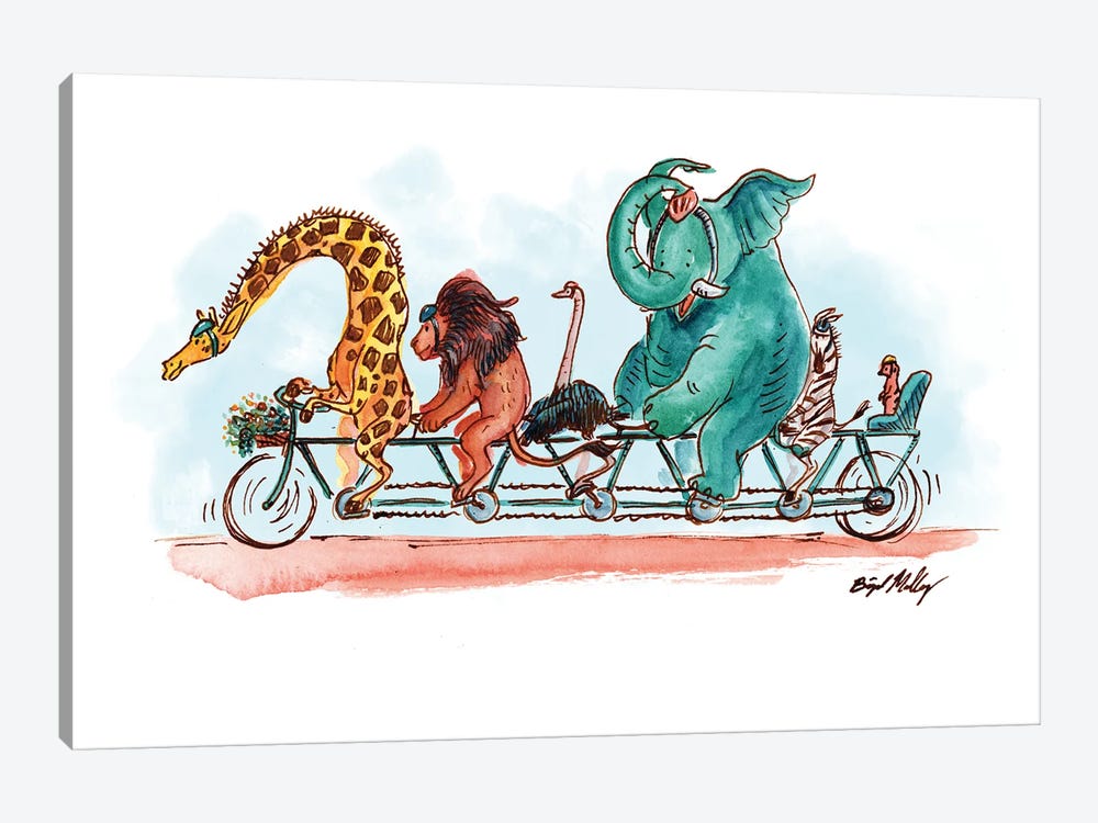 Zoo Bike by Brigid Malloy 1-piece Canvas Artwork