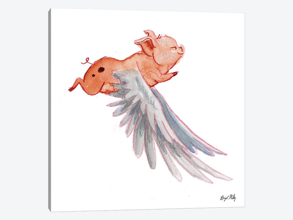 Flying Pig III by Brigid Malloy 1-piece Canvas Print