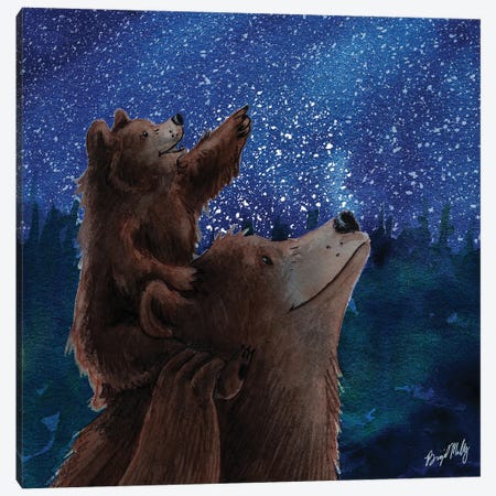 Baby And Mama Bear Canvas Print #BGM30} by Brigid Malloy Canvas Art