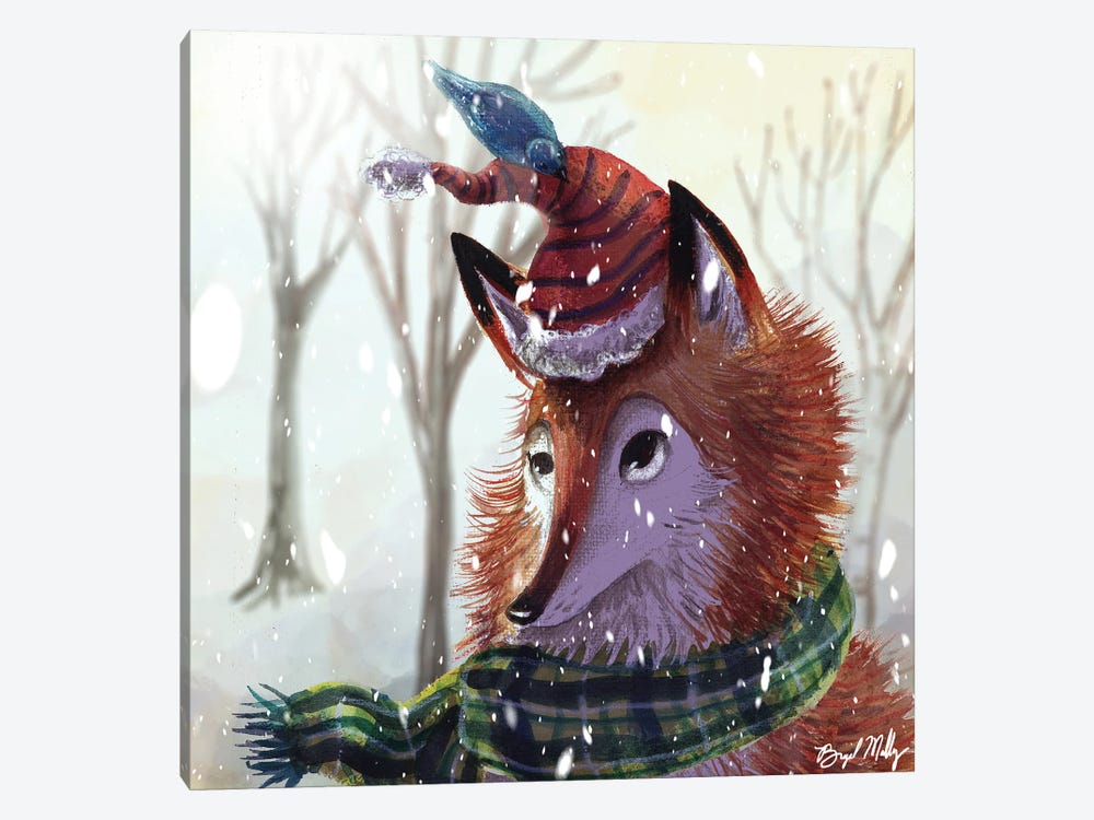 Fox And Bird by Brigid Malloy 1-piece Canvas Art