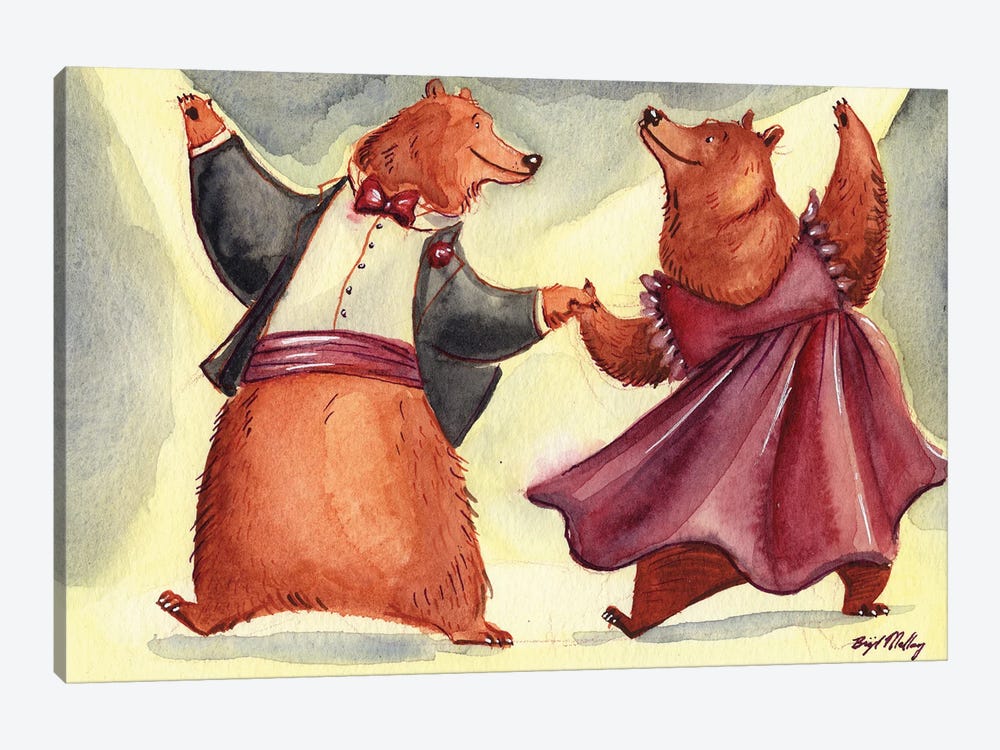Waltzing Bears by Brigid Malloy 1-piece Canvas Art Print