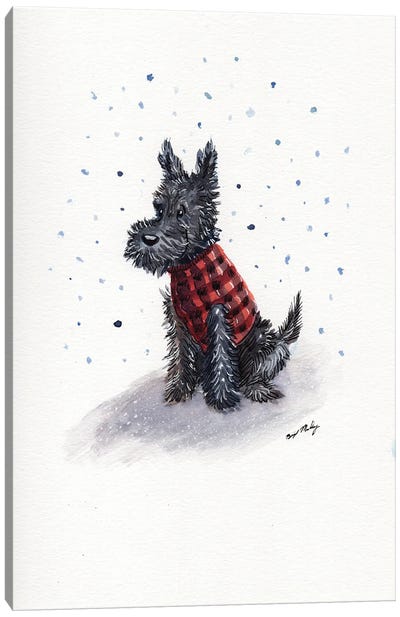 Scottie In Red Sweater Vest Canvas Art Print - Brigid Malloy