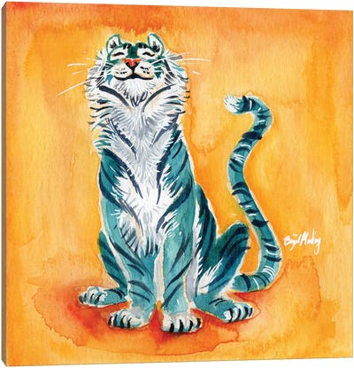 Blue Tiger Canvas Art Print - Brigid Malloy