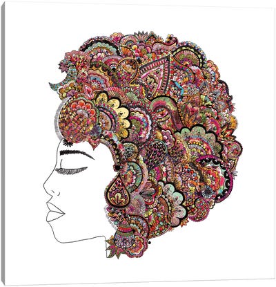 Her Hair (Les Fleur) Canvas Art Print - Bianca Green