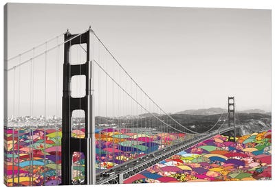 It's In The Water Canvas Art Print - Golden Gate Bridge