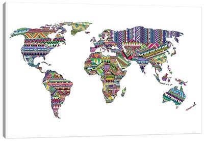 Overdose World Map Canvas Art Print - Playroom Art