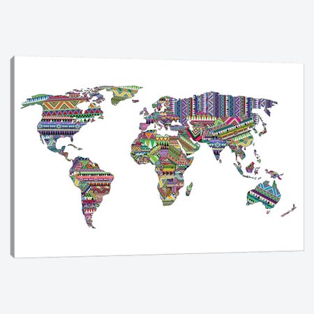Overdose World Map Canvas Print #BGR48} by Bianca Green Canvas Wall Art