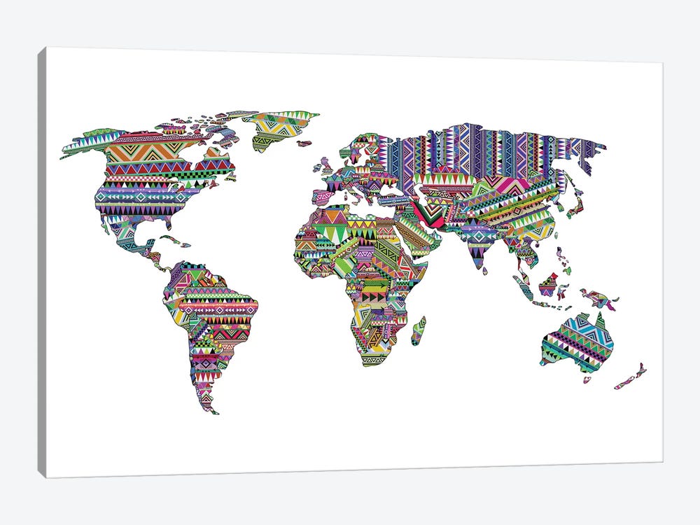 Overdose World Map by Bianca Green 1-piece Canvas Artwork
