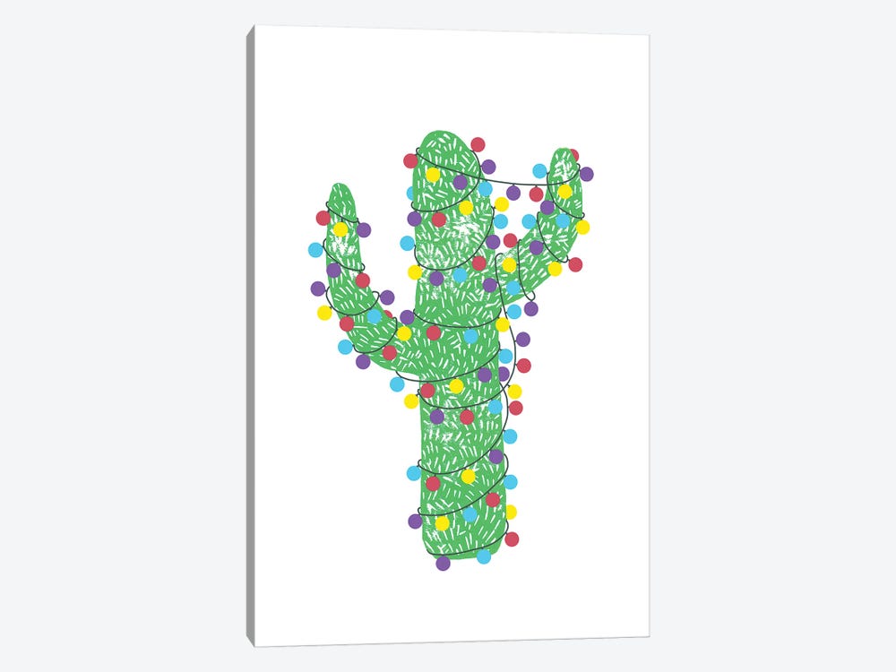 Festive Cactus by Bianca Green 1-piece Canvas Artwork