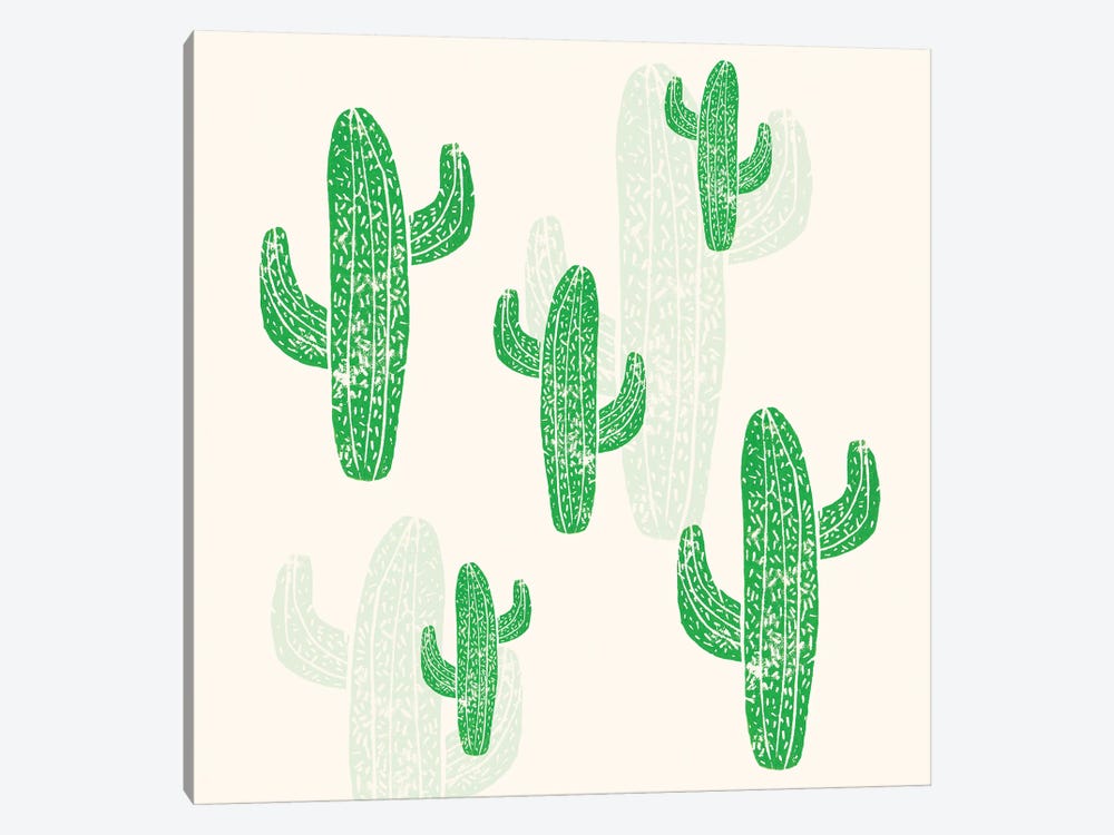 Linocut Cacti by Bianca Green 1-piece Art Print