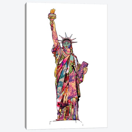 Statue Of Liberty Canvas Print #BGR58} by Bianca Green Art Print