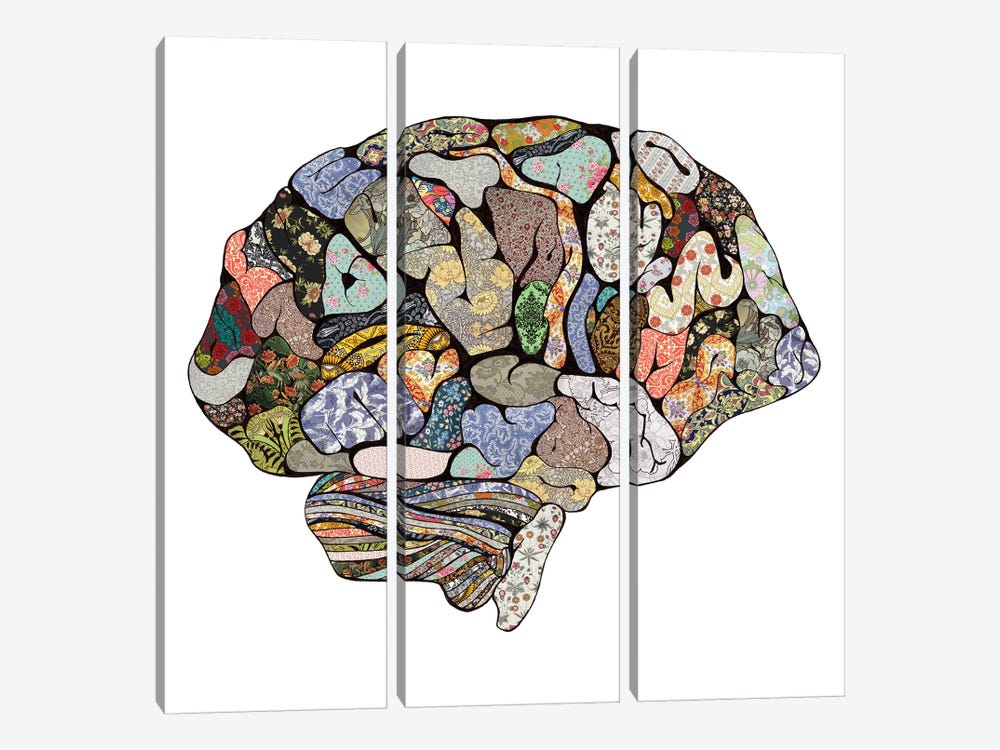 My Brain Looks Different by Bianca Green 3-piece Canvas Artwork