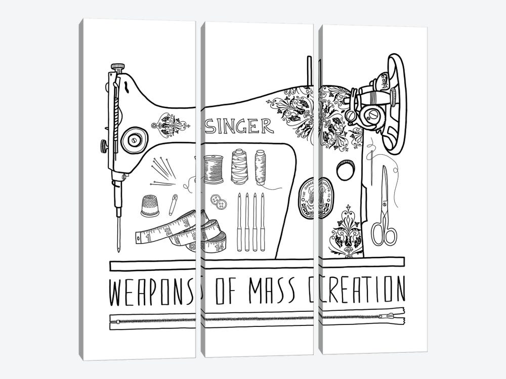 Weapons Of Mass Creation - Sewing by Bianca Green 3-piece Canvas Print