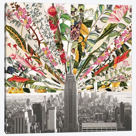 Vintage Blooming New York Canvas Print #BGR78} by Bianca Green Canvas Art Print