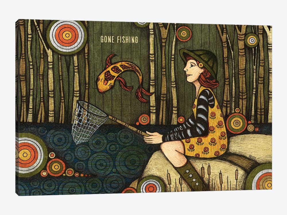Gone Fishing by Bridgett Scott 1-piece Art Print