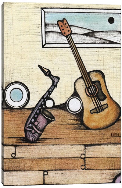 A Sax And An Axe Canvas Art Print - Music Lover