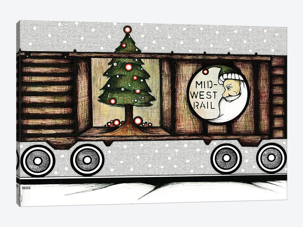 The Christmas Train by Bridgett Scott 1-piece Canvas Art
