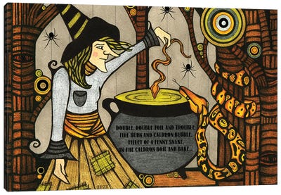 Double, Double Toil And Trouble Canvas Art Print - Witch Art
