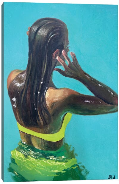 Yellow Swimming Suit Canvas Art Print - Anna Bogushevskaya