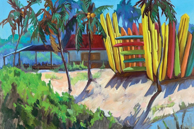 Yellow Kayaks On Beach