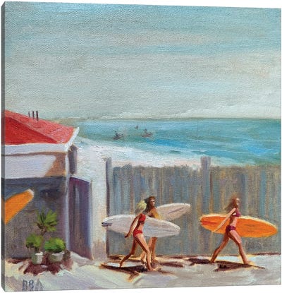Surfers Canvas Art Print - On Island Time