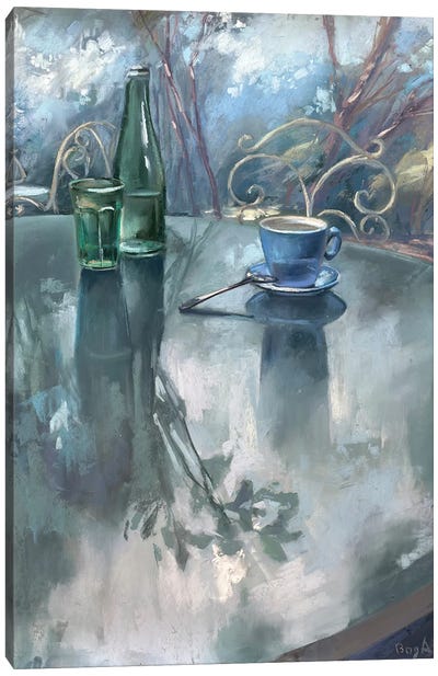 Blue Cup Canvas Art Print - Tea Art