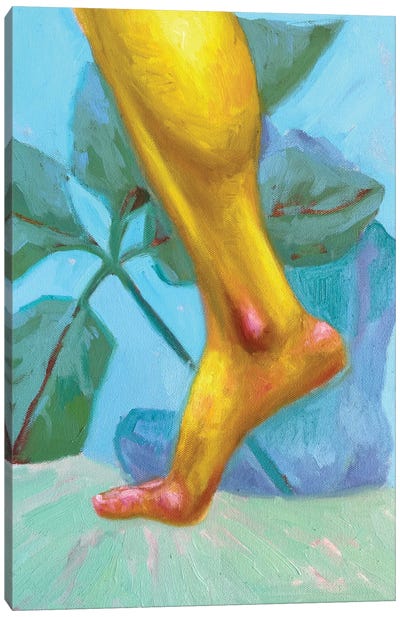 Human's Leg Canvas Art Print - Turquoise Art