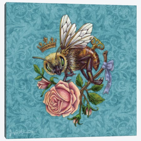 Bee Love Canvas Print #BGW10} by Brigid Ashwood Canvas Artwork