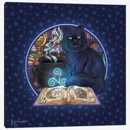 Black Cat Magick Canvas Print #BGW11} by Brigid Ashwood Canvas Wall Art