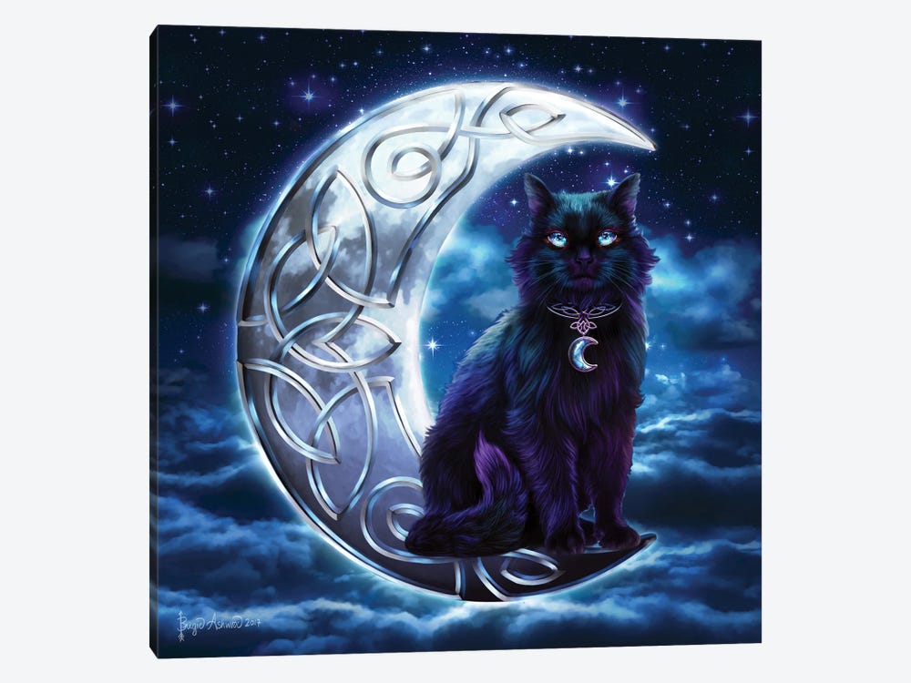 Celtic Black Cat by Brigid Ashwood 1-piece Canvas Print