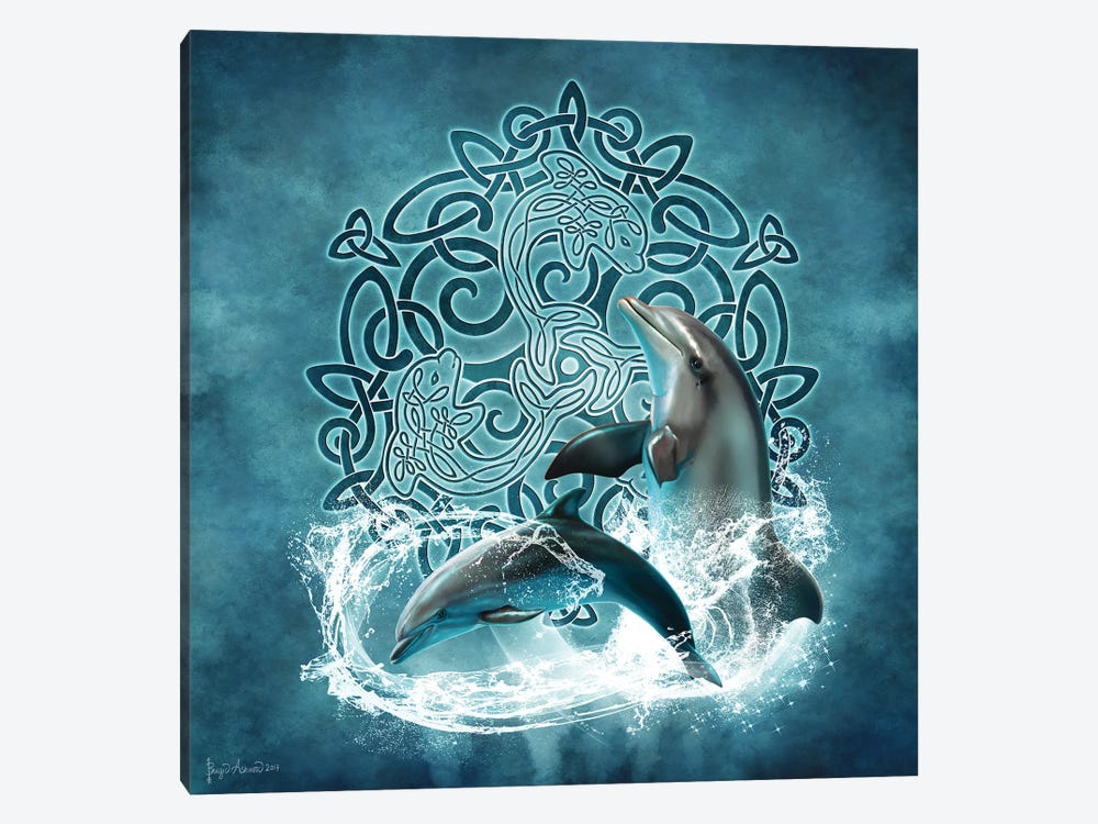 Celtic Dolphin by Brigid Ashwood 1-piece Canvas Art Print