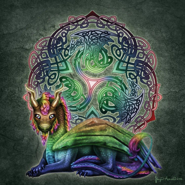 Celtic Dragon by Brigid Ashwood wall art