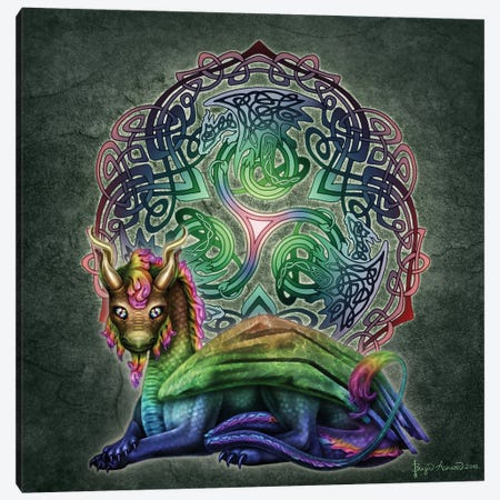Celtic Dragon Canvas Print #BGW17} by Brigid Ashwood Canvas Art Print