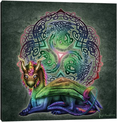 Celtic Dragon Canvas Art Print - Brigid Ashwood
